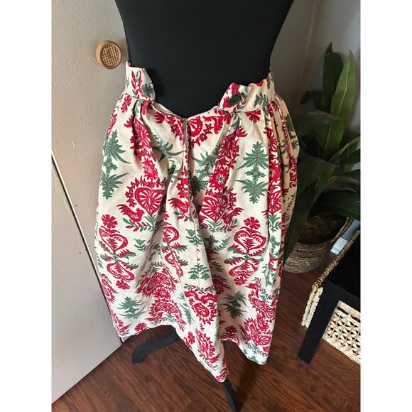Vintage Kay Sorenson Original Folk Art Skirt – Estate Piece – Red & Green Floral - Picture 7 of 8